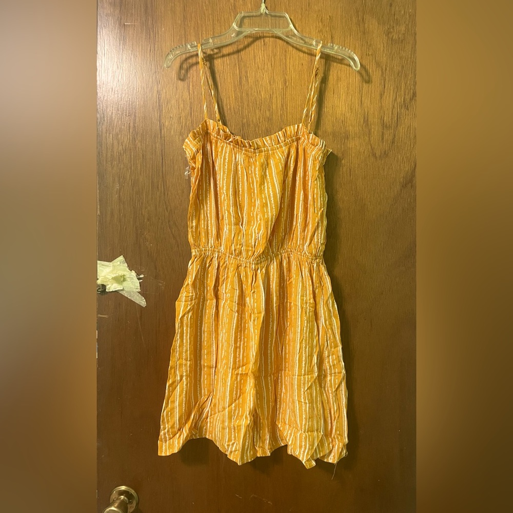 Mustard yellow striped dress